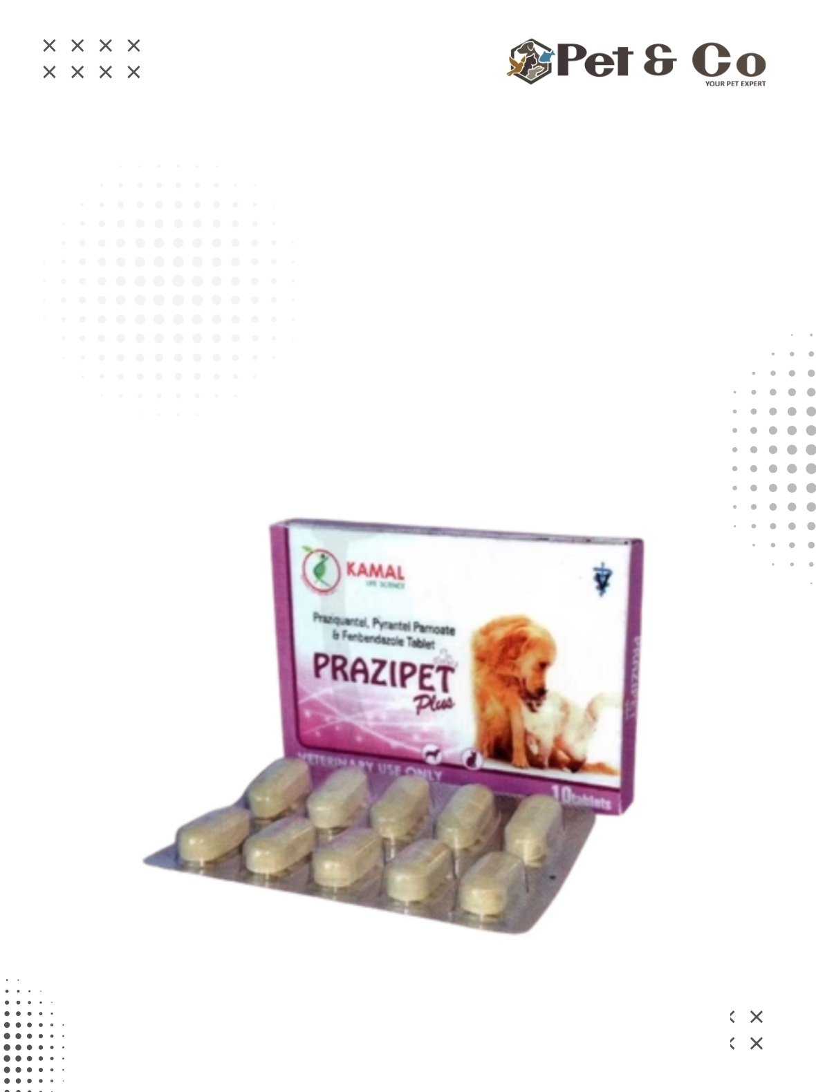 Kamal Prazipet Plus 50mg Deworming Tablets for Dogs & Cats