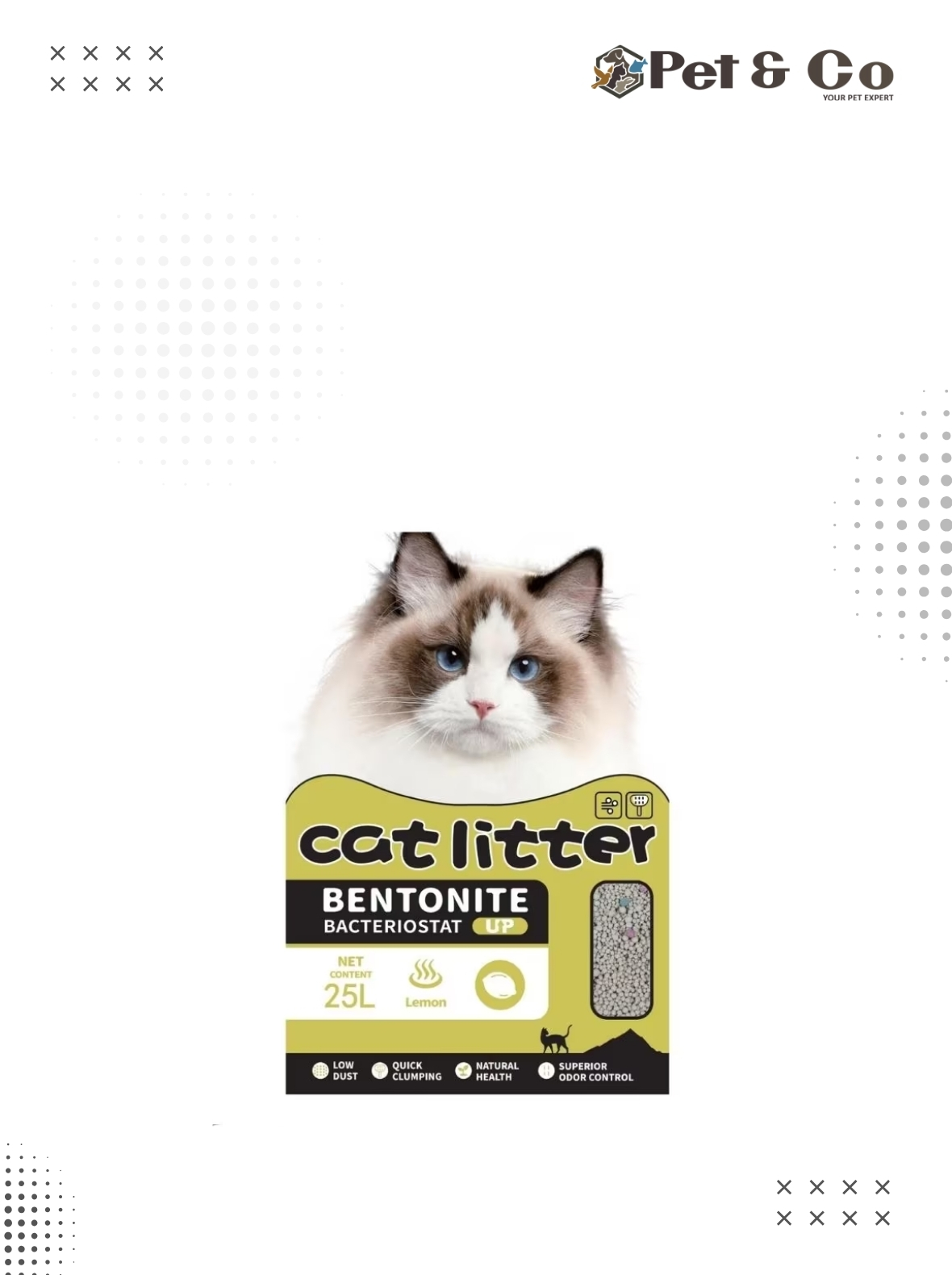 Mini Cat Bentonite Cat Litter Lemon 20kg/25L