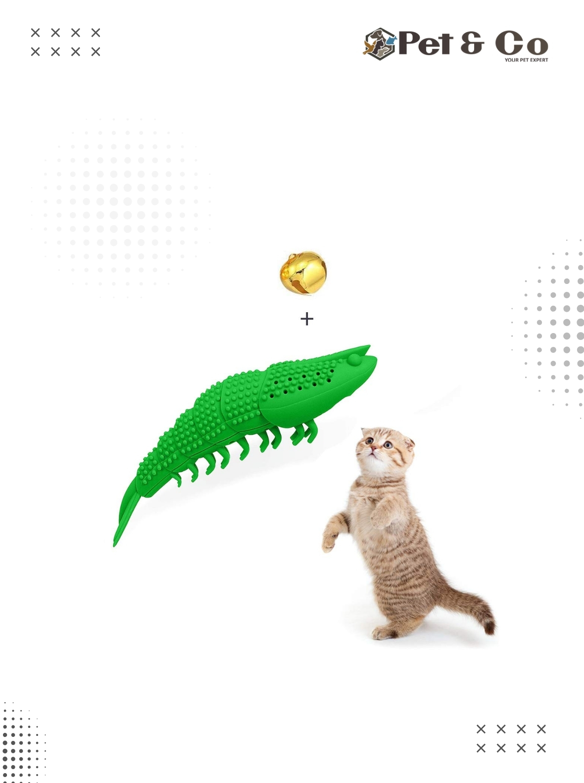 Pet Kitty Cats Shrimp Shape Rubber Toy