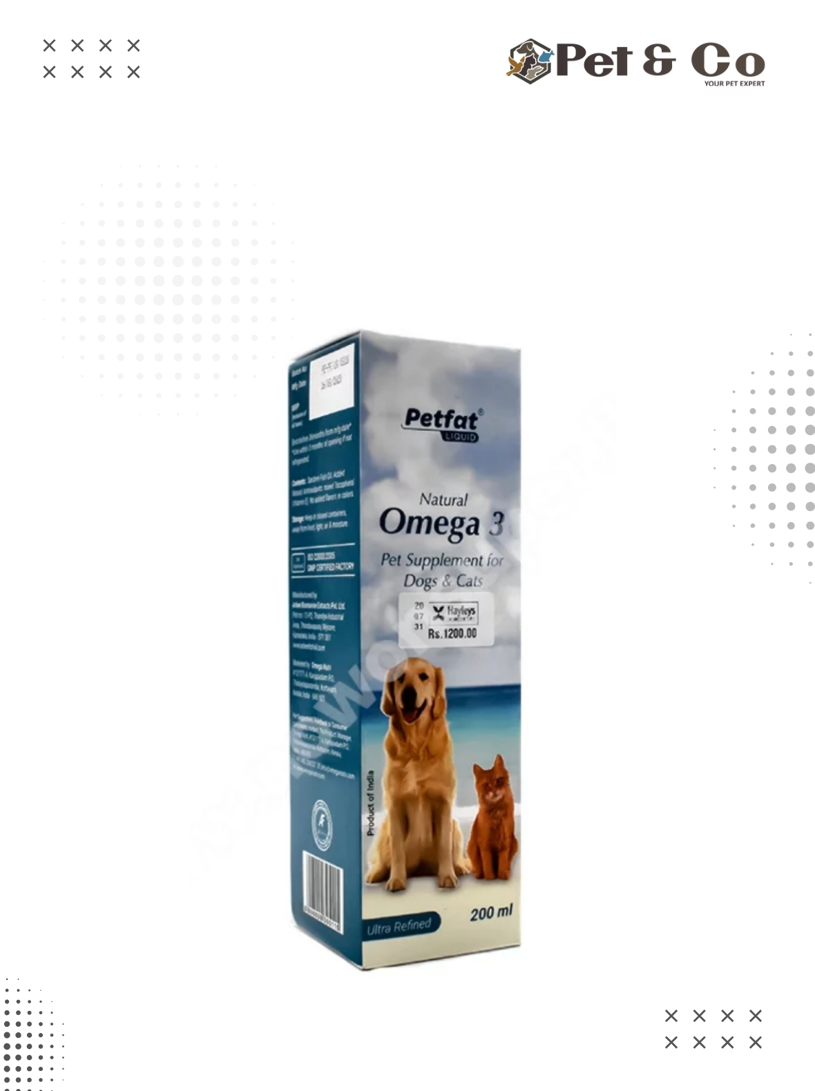 Petfat Natural Omega 3 Pet Supplement - 200mL