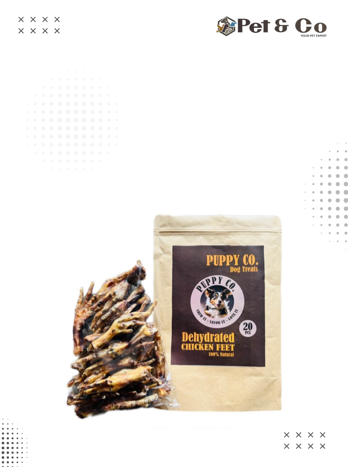 Puppy Co Dehydrated Chicken Feets 20PCS