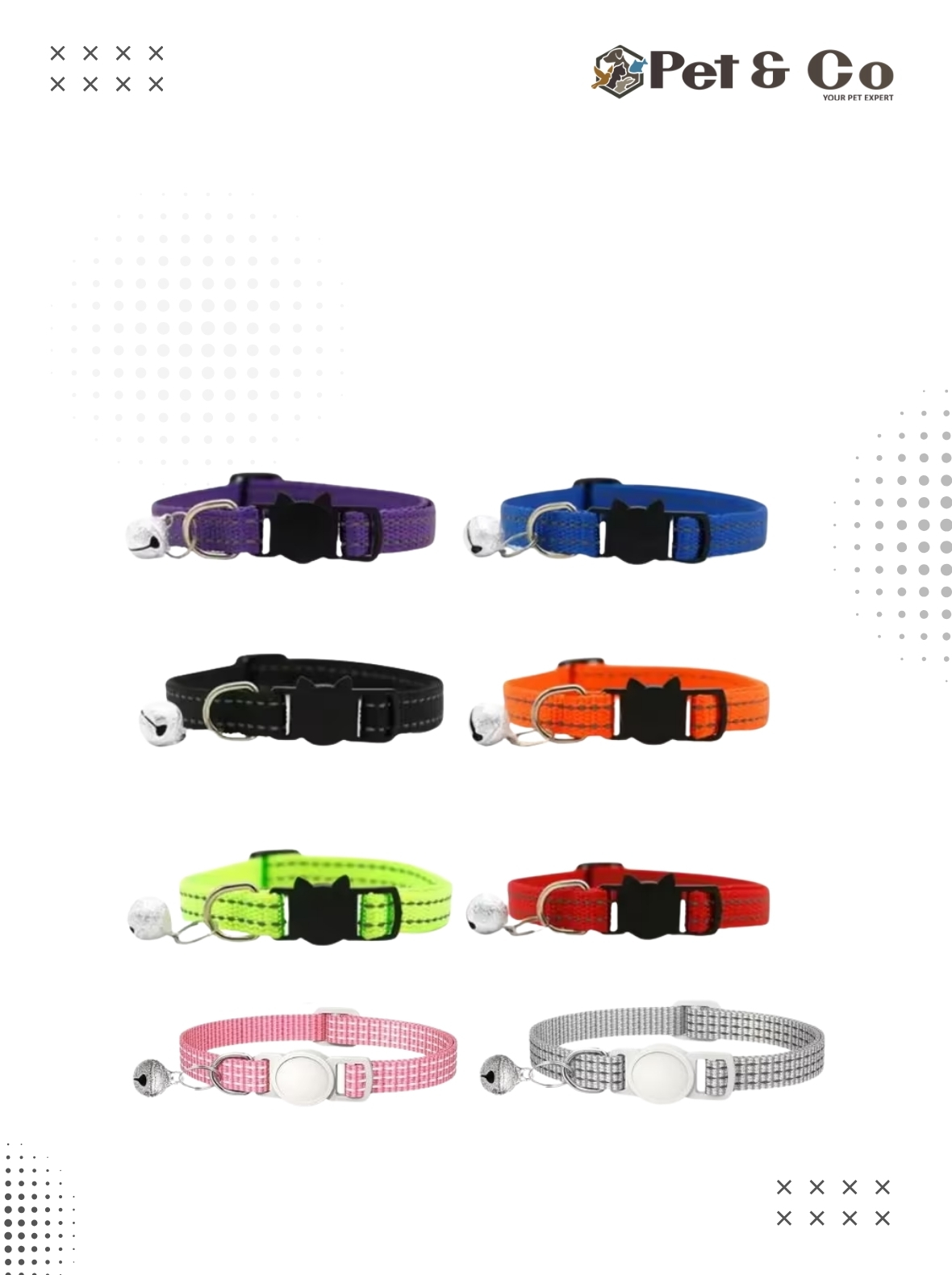 Reflective Breakaway Cat Collars with Bell