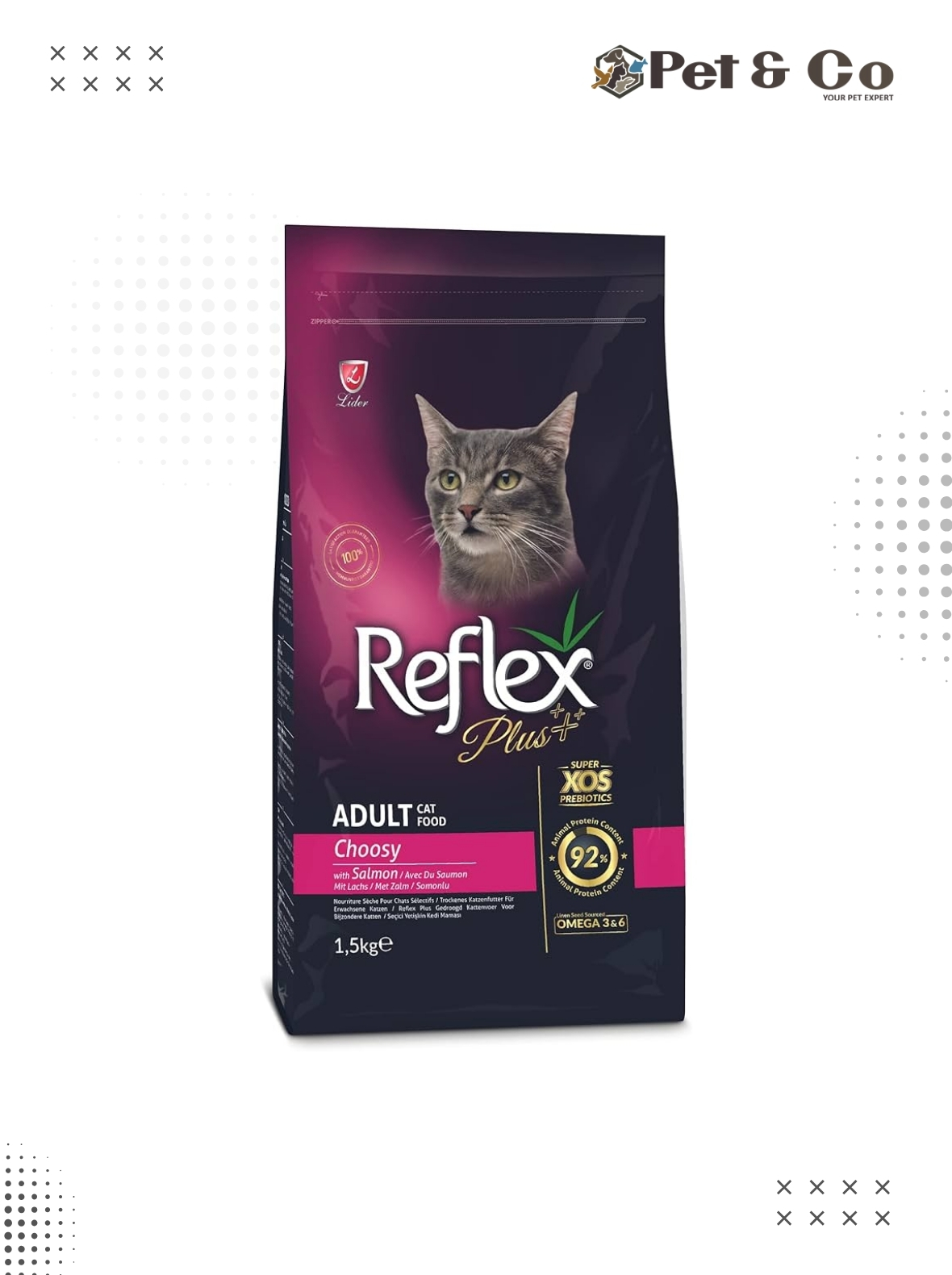 Reflex Plus Choosy Adult Cat Food with Salmon 1.5KG