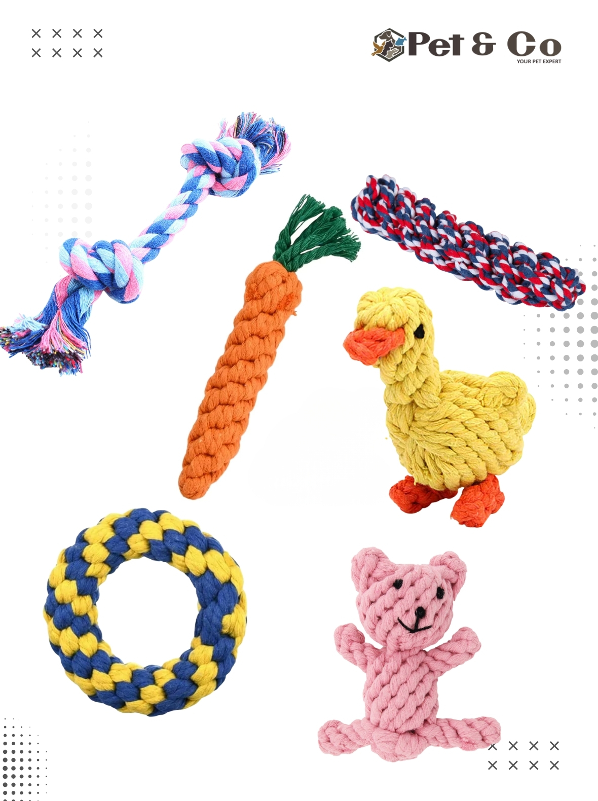 Rope Cotton Toys for Puppies & Small Dogs & Cat