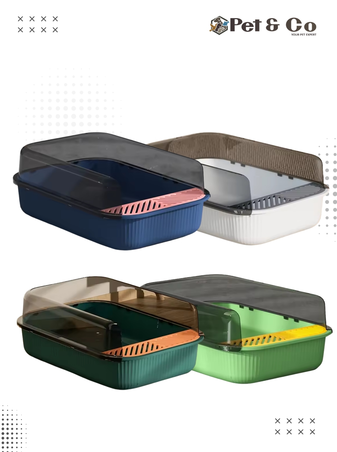 Semi-enclosed Sifting Litter Box