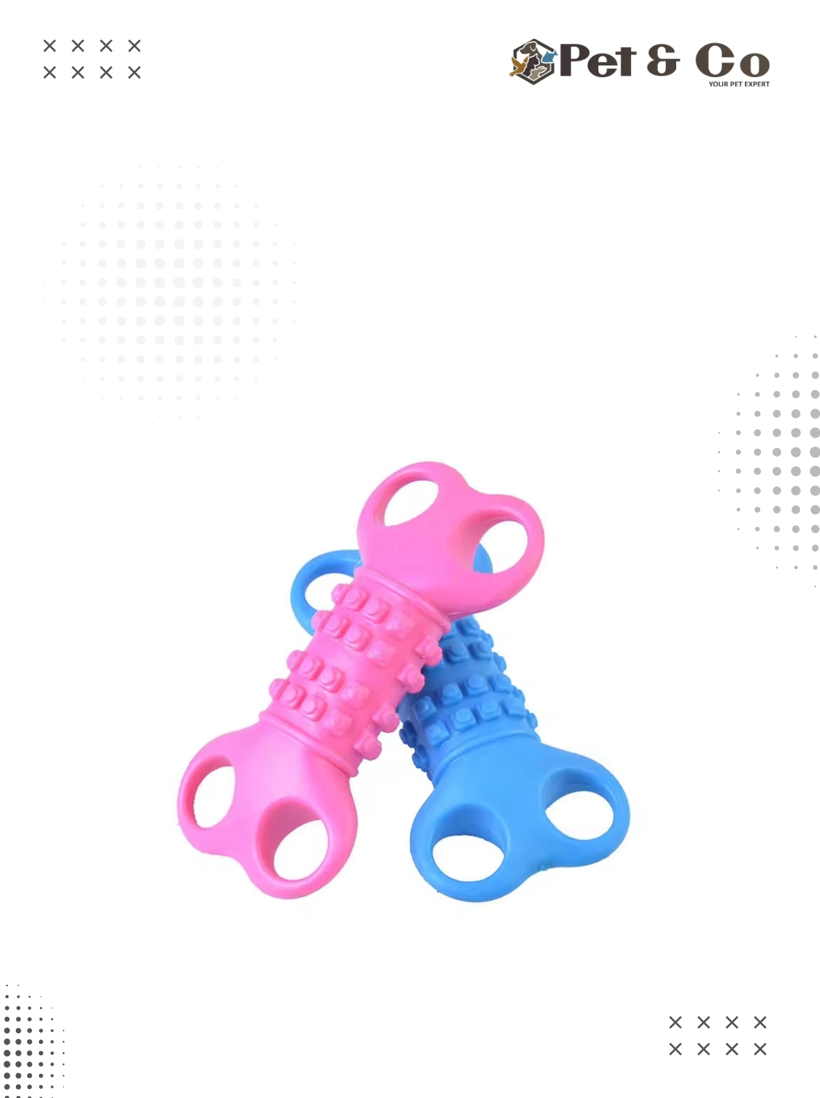 Solid Rubber Bone Toy for Medium and Small Dogs (Toffee Shaped)