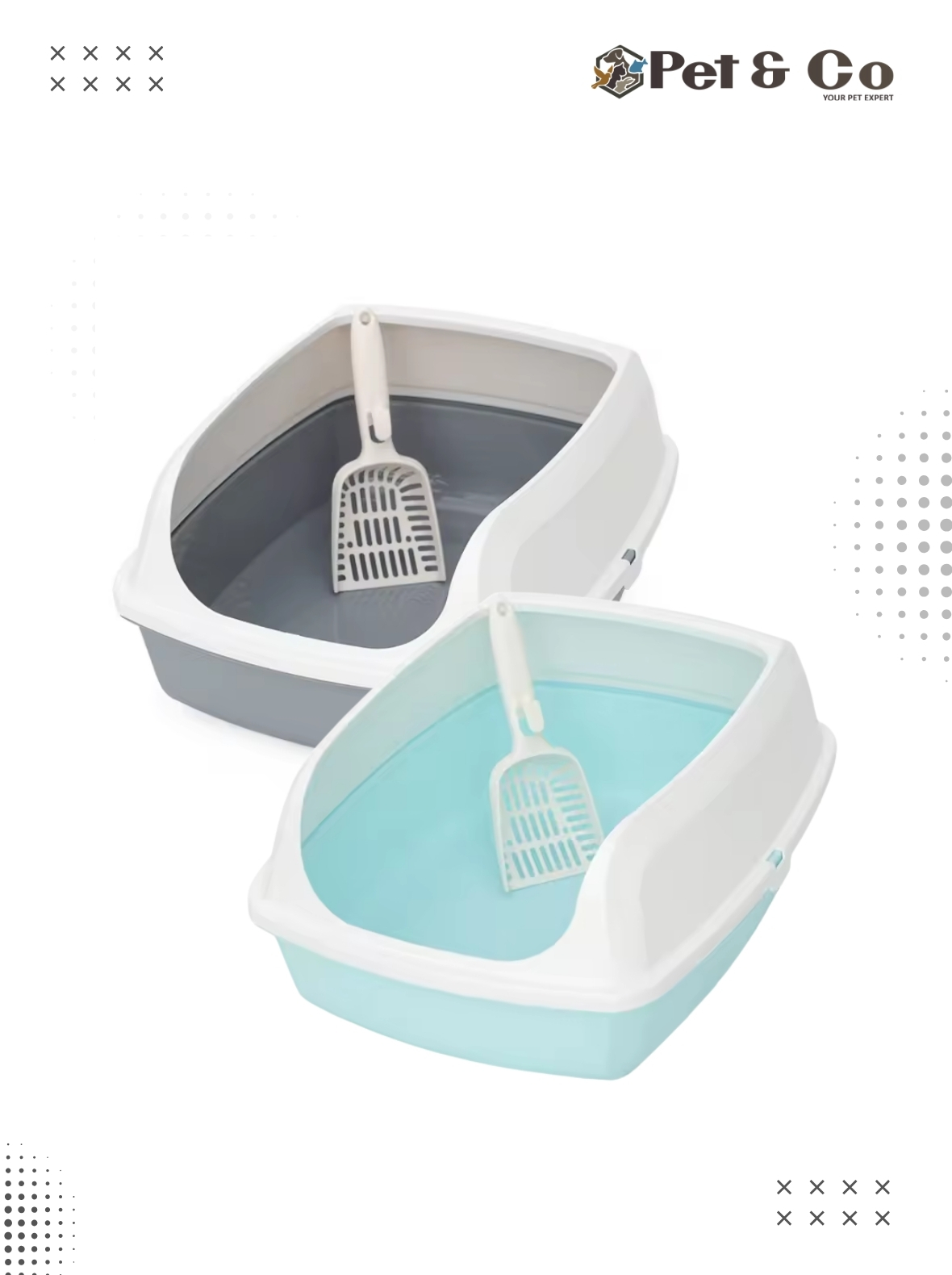 Top Bottom Detachable Semi-Enclosed Cat Litter Tray