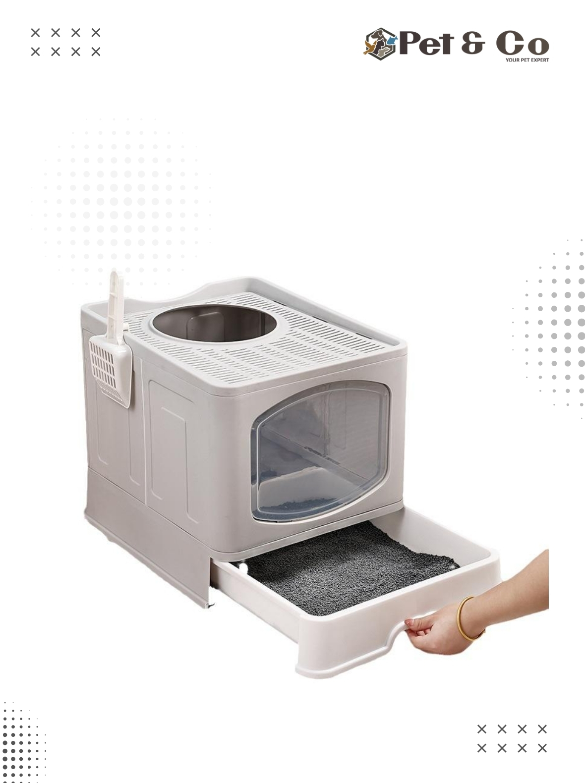 Top Entry Cat Litter Box with Lid