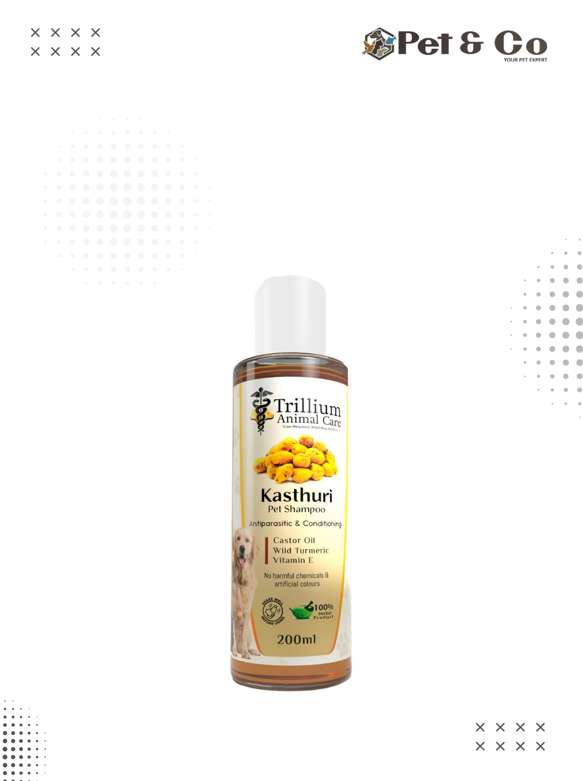 Trillium Pet Care Kasthuri Cat & Dog Shampoo (200mL)
