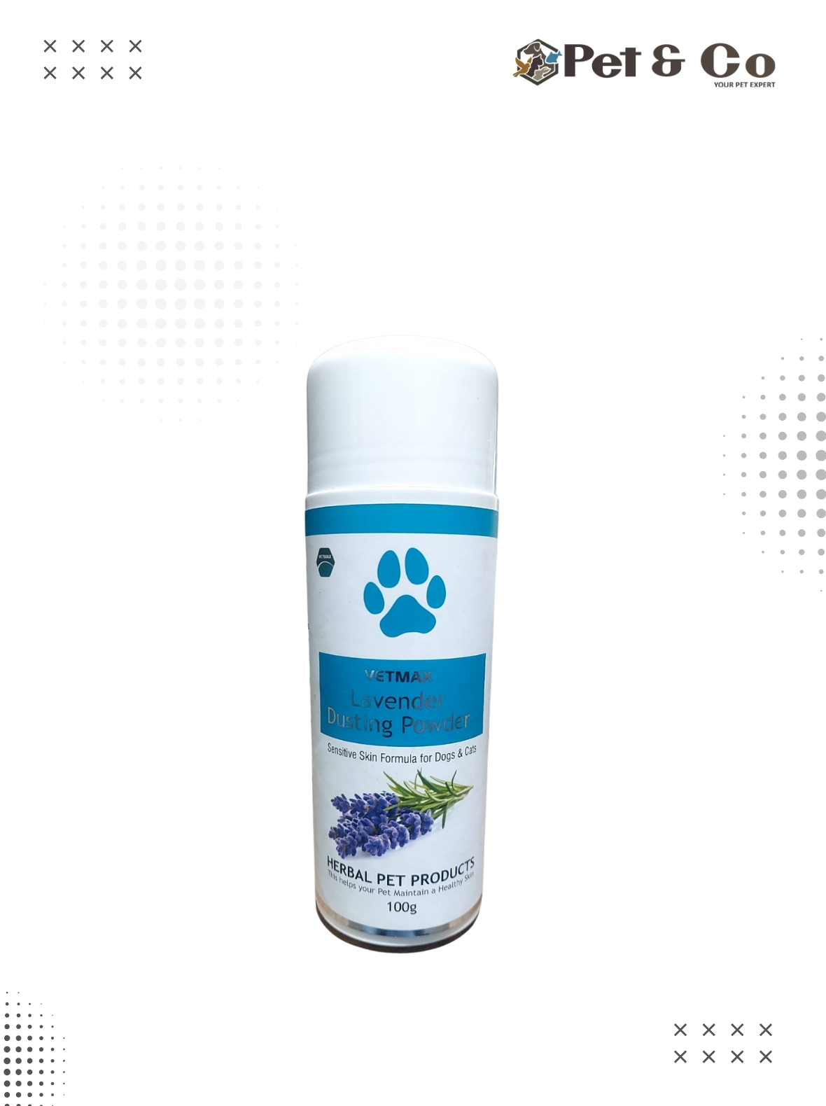 VetMax Pet Dusting Powder for Cats & Dogs 100g - Lavender