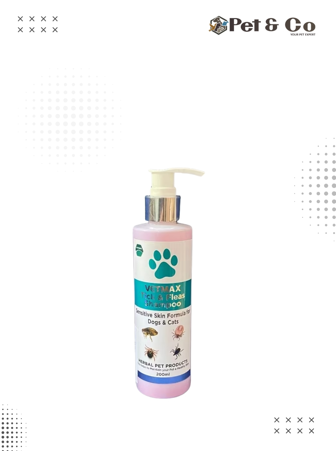 VetMax Tick & Fleas Shampoo For Cats & Dogs 200ml