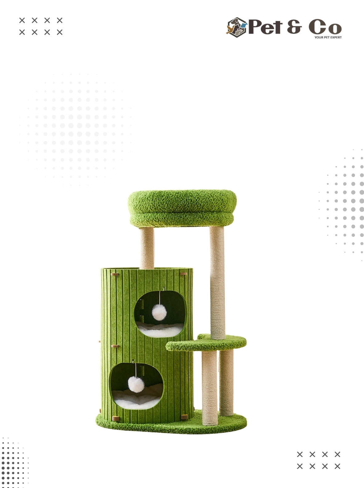 5-Level Felt Cat Tower with Sisal Posts