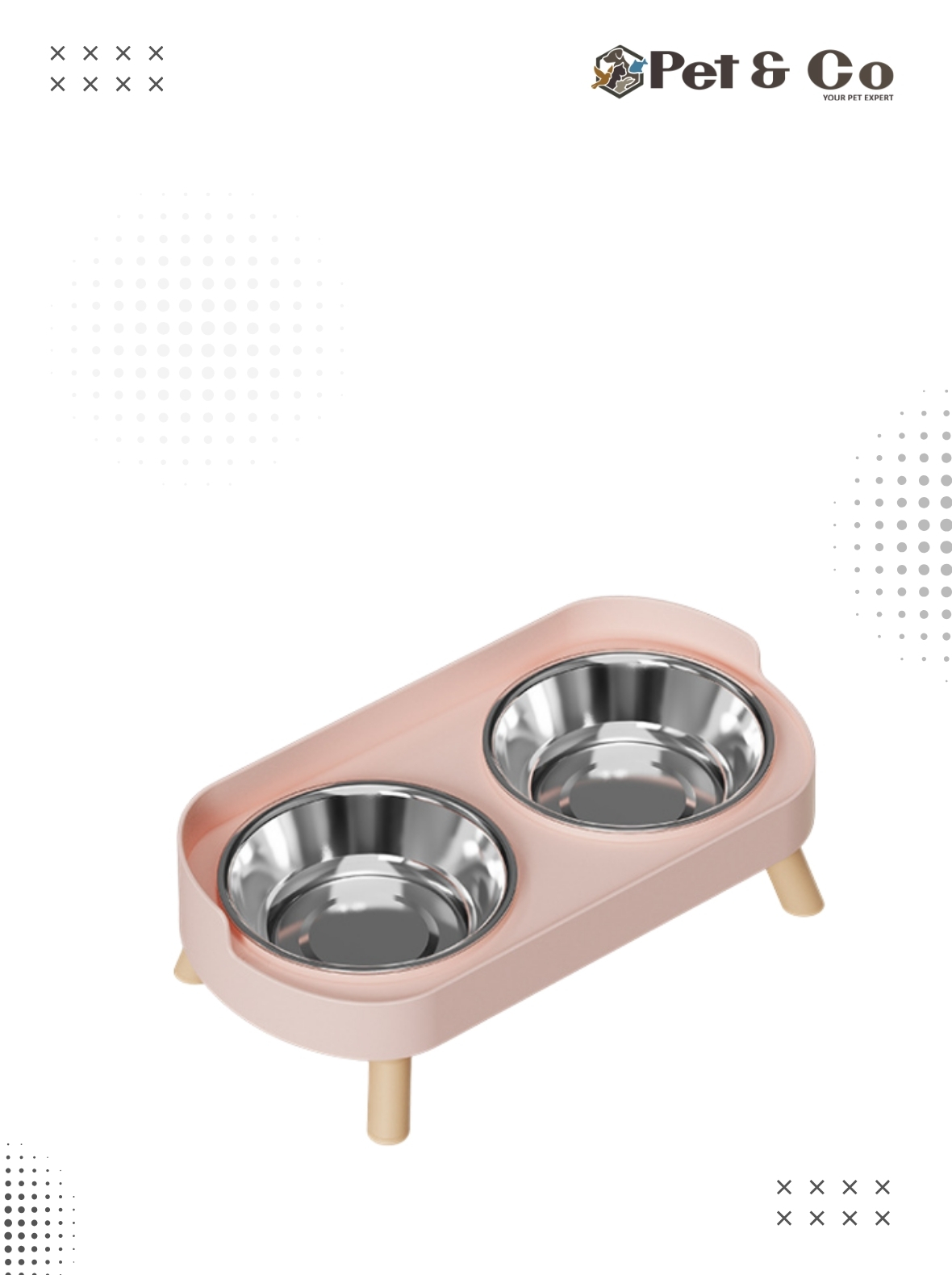 Elevated Food And Water Stainless Steel Bowls For Cats & Dogs Small
