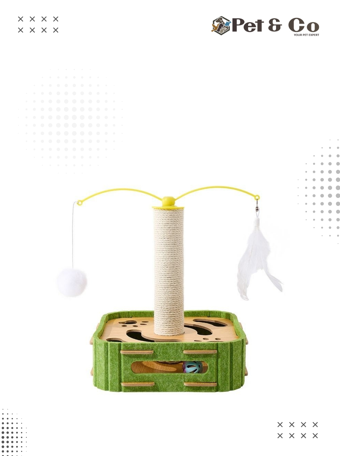 Interactive Cat Toy With Rotating Maze