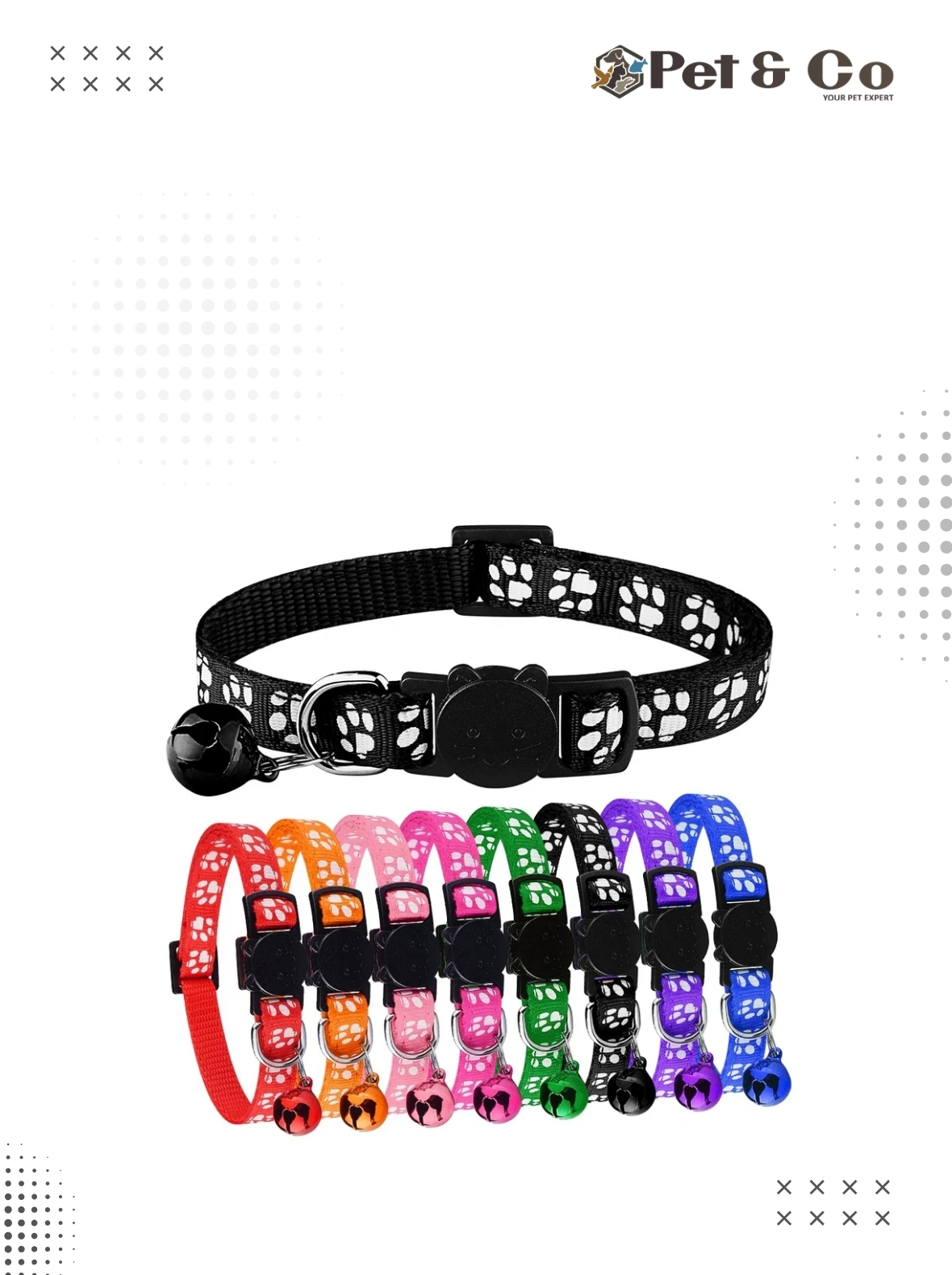 PAW Print Breakaway Cat Collar