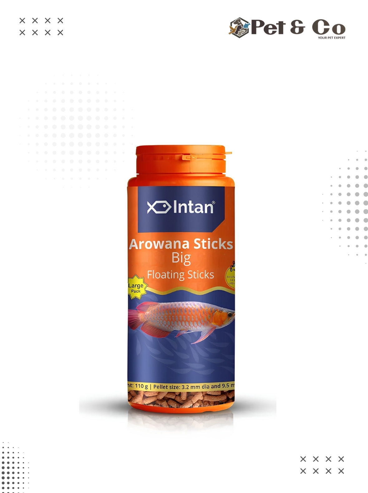 Intan Arowana Sticks - Big | Floating Fish Food 110G