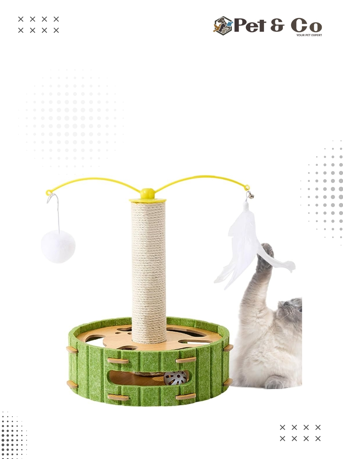 Interactive Cat Toy With Round Rotating Maze