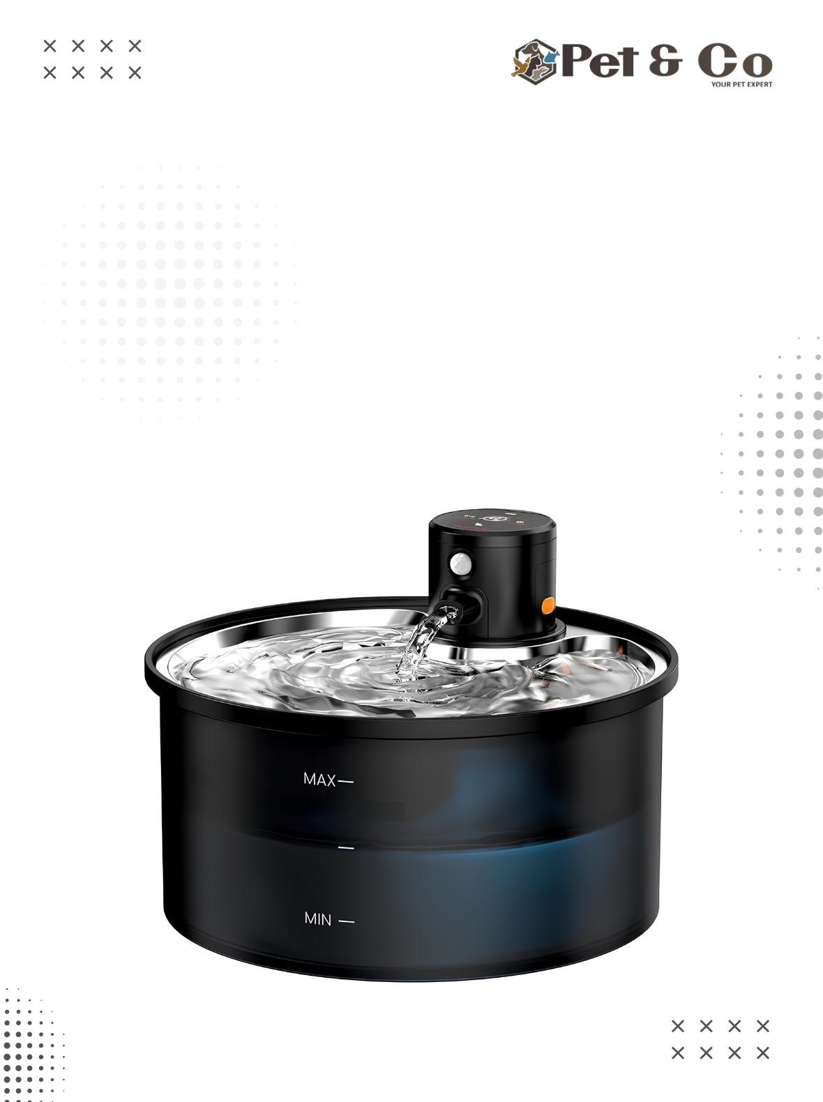 VKIMISS Wireless Cat Water Fountain Black 3.2L