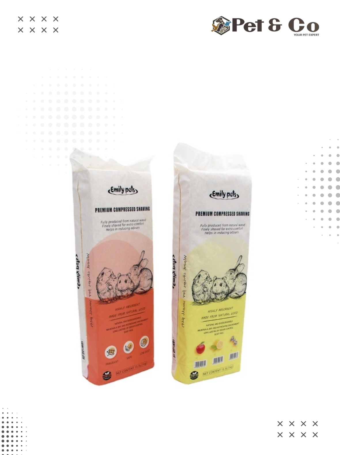 Emily Pets Premium Hamster Wood Flakes Small Pets Natural Bedding (1kg)
